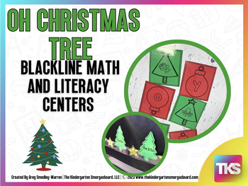 Preview of Christmas Tree Blackline Math and Literacy Centers