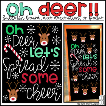 Oh Deer Christmas Holiday Bulletin Board Door Decor Or Poster