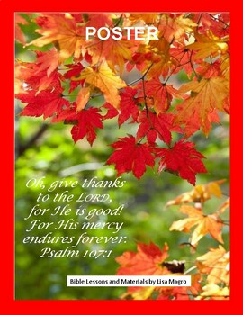 Preview of Oh, Give Thanks to the Lord...Psalm 107:1 - NKJV - Print & Hang!