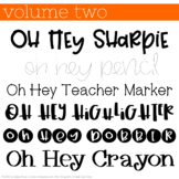 Oh Hey Fonts: Volume 2 - Teacher Bulletin Board Fonts - Fo