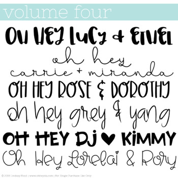 Preview of Oh Hey Fonts: Volume 4 - Teacher Bulletin Board Fonts - Font Bundle