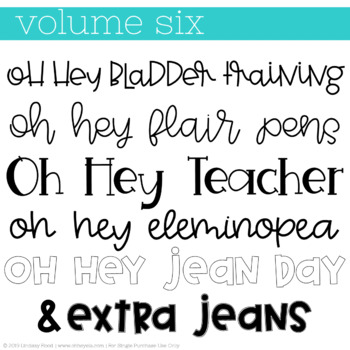 Preview of Oh Hey Fonts: Volume 6 - Teacher Bulletin Board Fonts - Font Bundle