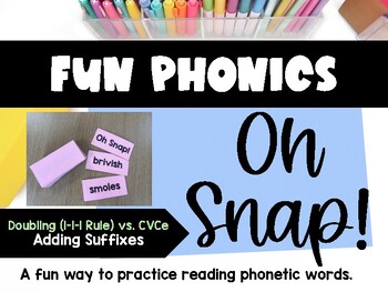 Preview of Oh Snap! 1-1-1 Doubling Rule and VCe Words with a Suffix - Phonics Game