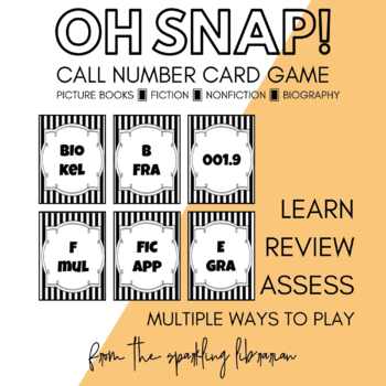 Preview of Oh Snap! A Library Call Number Card Game | Great for review or assessment!