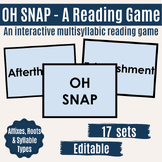 Oh Snap! Interactive Game -Multisyllabic Words (Affixes, R