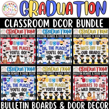 Preview of Oh, The Places They'll Go! & 14 More Graduation Bulletin Boards And Door Decor