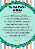 Oh, The Places You'll Go Instruction Card for Teachers
