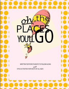 Preview of Oh The Places You'll Go writing and craft activity