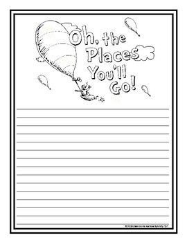 Oh, The Places You'll Go writing paper by Classroom Creations By Kristy