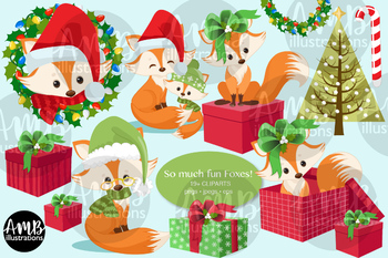 Preview of Oh What Fun Fox Pack Clipart, AMB-2809