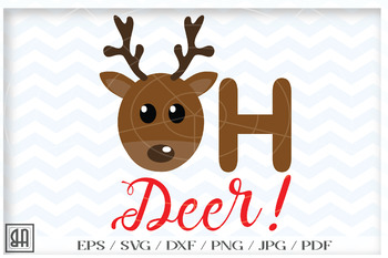 Oh Deer Svg Reindeer Cut Files Christmas Deer Svg File Winter Clipart