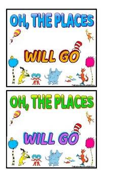 Preview of Oh the Places You Will Go Fill in the Name