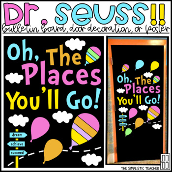 Preview of All the Places Motivational Graduation May Bulletin Board or Door Decoration Kit