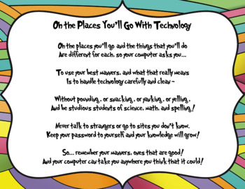Preview of Oh the Places You'll Go w/ Tech - Digital Citizenship (landscape)