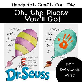 Preview of Spring Craft/ Oh the places you'll go Handprint Craft for Kids