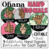 Ohana Tropical Themed Hand Signals Signs Printable Posters