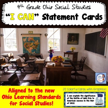 Preview of Ohio 4th Grade Social Studies Standards "I Can" Statement Cards