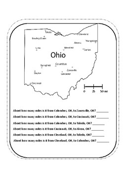 Using a Map Scale and Compass Rose Interactive Notebook and Practice Pages