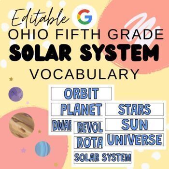 Preview of Ohio 5th Grade Earth and Space Science Solar System Vocabulary Terms