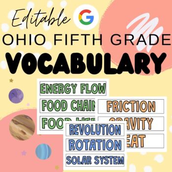 Preview of Ohio 5th Grade Science Vocabulary Terms