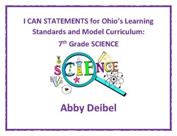 Preview of Ohio 7th Grade Science I Can Statements