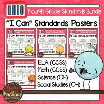Preview of Ohio Fourth Grade Standards Bundle "I Can" Posters