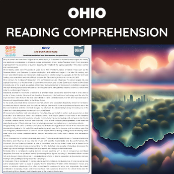 Preview of Ohio Reading Comprehension | History Geography and Culture | US States