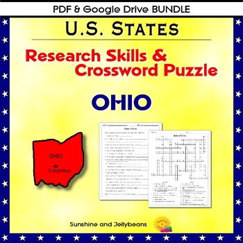 Preview of Ohio - Research Skills & Crossword - U.S. States Geography - PDF/Google BUNDLE