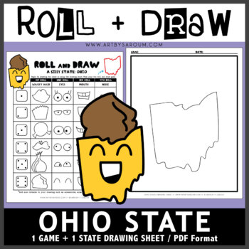 Preview of Ohio Roll and Draw Silly State Game NO PREP Drawing Activity