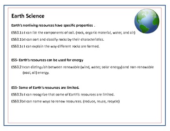 Preview of Ohio Science 3rd Grade Learning Target Pack
