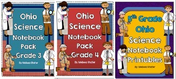 Preview of Ohio Science Notebook Printables BUNDLE Grades 3-5
