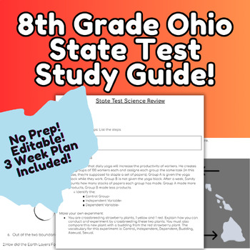 Preview of Ohio Science State Test Study Guide & Vocabulary!
