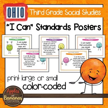 Preview of Ohio Social Studies Standards - Third Grade Posters