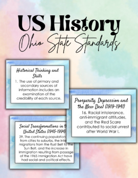 Preview of Ohio Standards for American History