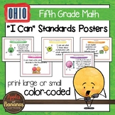 Ohio Standards for Fifth Grade MATH "I Can" Posters