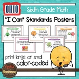 Ohio Standards for Sixth Grade MATH "I Can" Posters