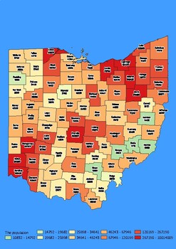 Ohio State Map With Population Density Area With Worksheet By World   Original 10619363 1 