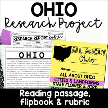 Preview of Ohio State Research Report Project | US States Research Flip Book