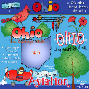 Preview of Ohio State Symbols Clip Art Download
