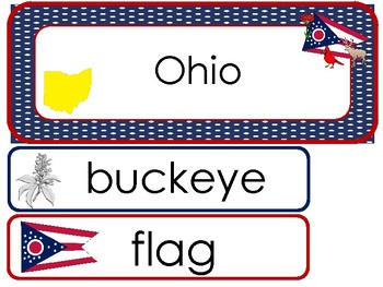 Preview of Ohio State Word Wall Bulletin Board Set. State Symbols Curriculum.
