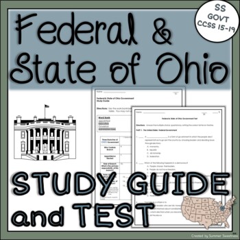 Preview of State of Ohio and Federal Government Study Guide and Test