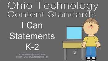 Preview of Ohio Technology Standards/I Can Statements - K-2