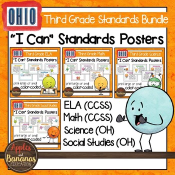 Preview of Ohio Third Grade Standards Bundle "I Can" Posters