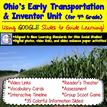 Preview of Ohio Transportation and Inventor GOOGLE SLIDE Unit for 4th Grade!
