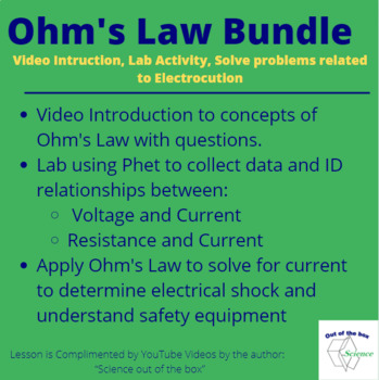 Preview of Ohm's Law Unit (4 items: notes, lab, electrocution math, mixed practice math)