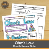 Ohm's Law Doodle Sheet Visual Notes Worksheets Physics Les