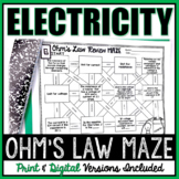 Ohm's Law (Electricity) Maze Worksheet [Print & Digital fo