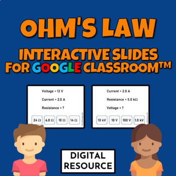 Preview of Ohm's Law Interactive Google Slides Game for Google Classroom