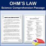 Ohm's Law - Science Comprehension Passage & Activity - Editable