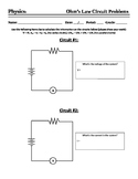 Ohm's Law - Worksheet - Calculations